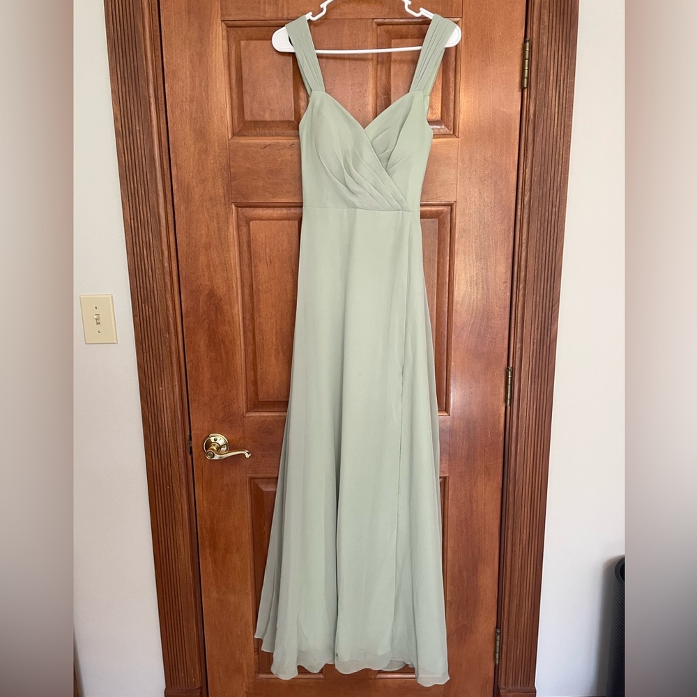 Azazie Nahrin Dress, Dusty Sage, size 4